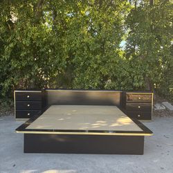 Post Modern King Bed and Nightstands c.1980’s