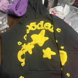 Sp5der Beluga Hoodie Black N Yellow