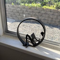 Modern Black Metal Sculpture Art 