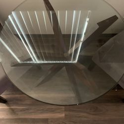 Glass Table With Two Chairs 