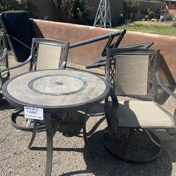 Stone an  Metal Patio Set