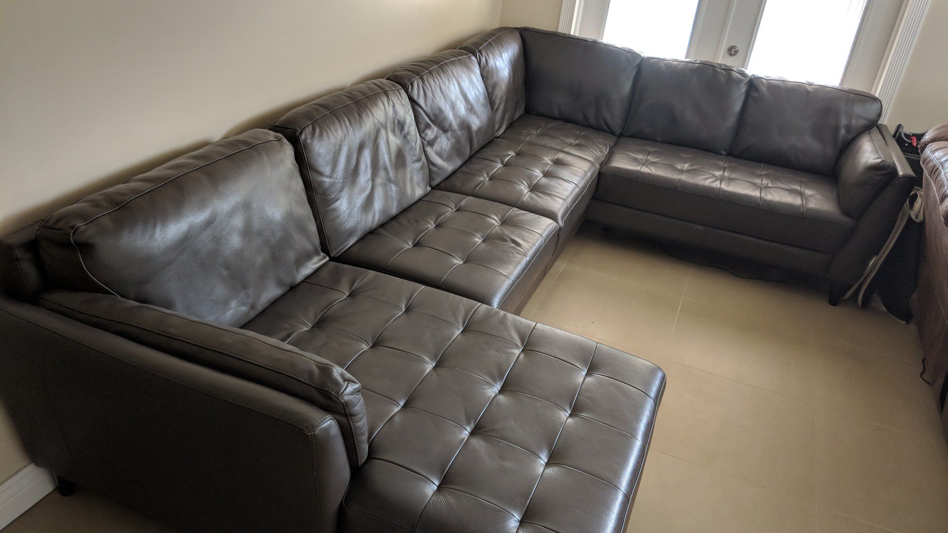 Oversized leather sectional