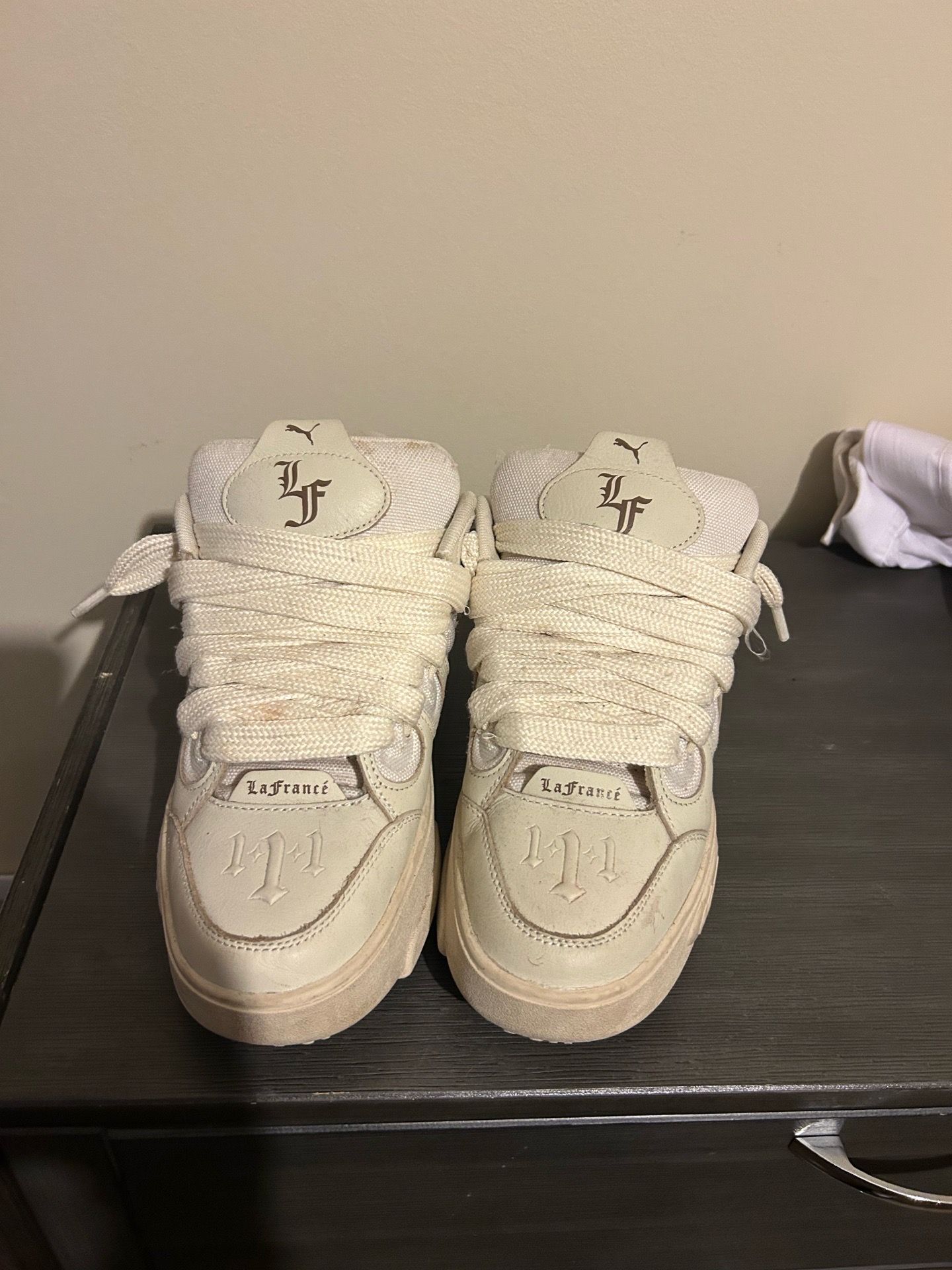 Lamelo LaFrance Shoes. (Cream) Size 10 1/2