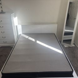 Armoire With A Mirror / Full Bed Frame With A Box Spring/5 Drawer Dresser And A Night Stand Included! Make An Offer In Good Condition !!!