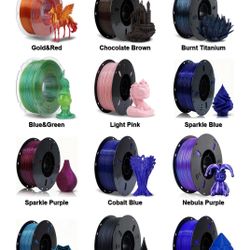 12 Color 3D Printer Filaments Bundle