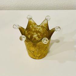Glass & Gold Leaf Votive Candle Holder
