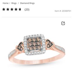 10 K Rose Gold 1/4 Ct 