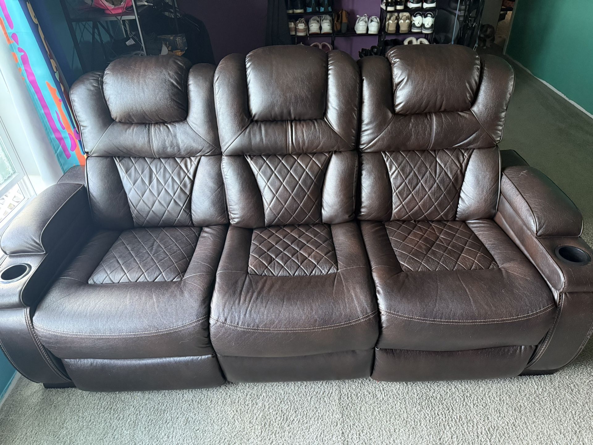 Coffee Leather Couch