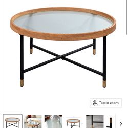 Rustic Glass Coffee Table COZAYH