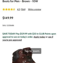 Rocky MobiLite Waterproof Steel Toe Work Boots for Men - Brown Size 11 Wide