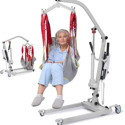Electric Patient Lift, Medical Transfer Lifts for Seniors with Sling, Sit to Stand Lift for Elderly, Full Body Transfer Lift Chairs for Bed, Car, Whee