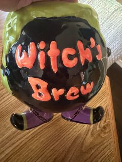 Witch's Brew Halloween Ceramic Cauldron