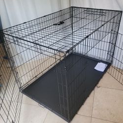 New IN Box! XXL'XXXL Dog Crate 2 Doors With Tray Up To 125lbs Folding Puppy Dog Kennel Animal Cage Dog Anxiety Shelter