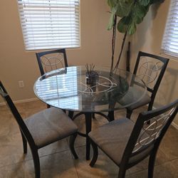 Glass Table And 4 Chairs