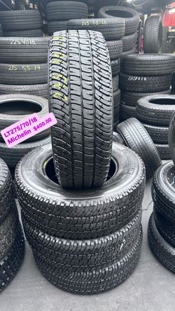 SET OF FOUR SLMODT NEW TIRES MICHELIN LT AT  275/70/18 