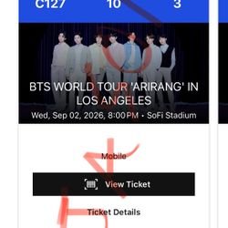 BTS SEC 127 4x Tickets available SEP 2nd SOFI STADIUM LA Transfer ready  $250 cheaper than lowest online listed  Cash/zelle Tustin