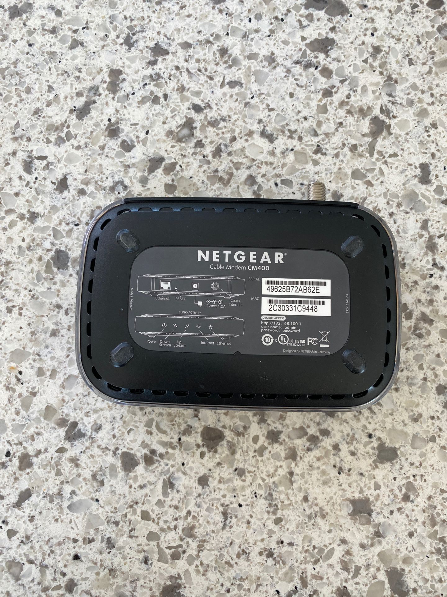 NETGEAR cable modem cm400