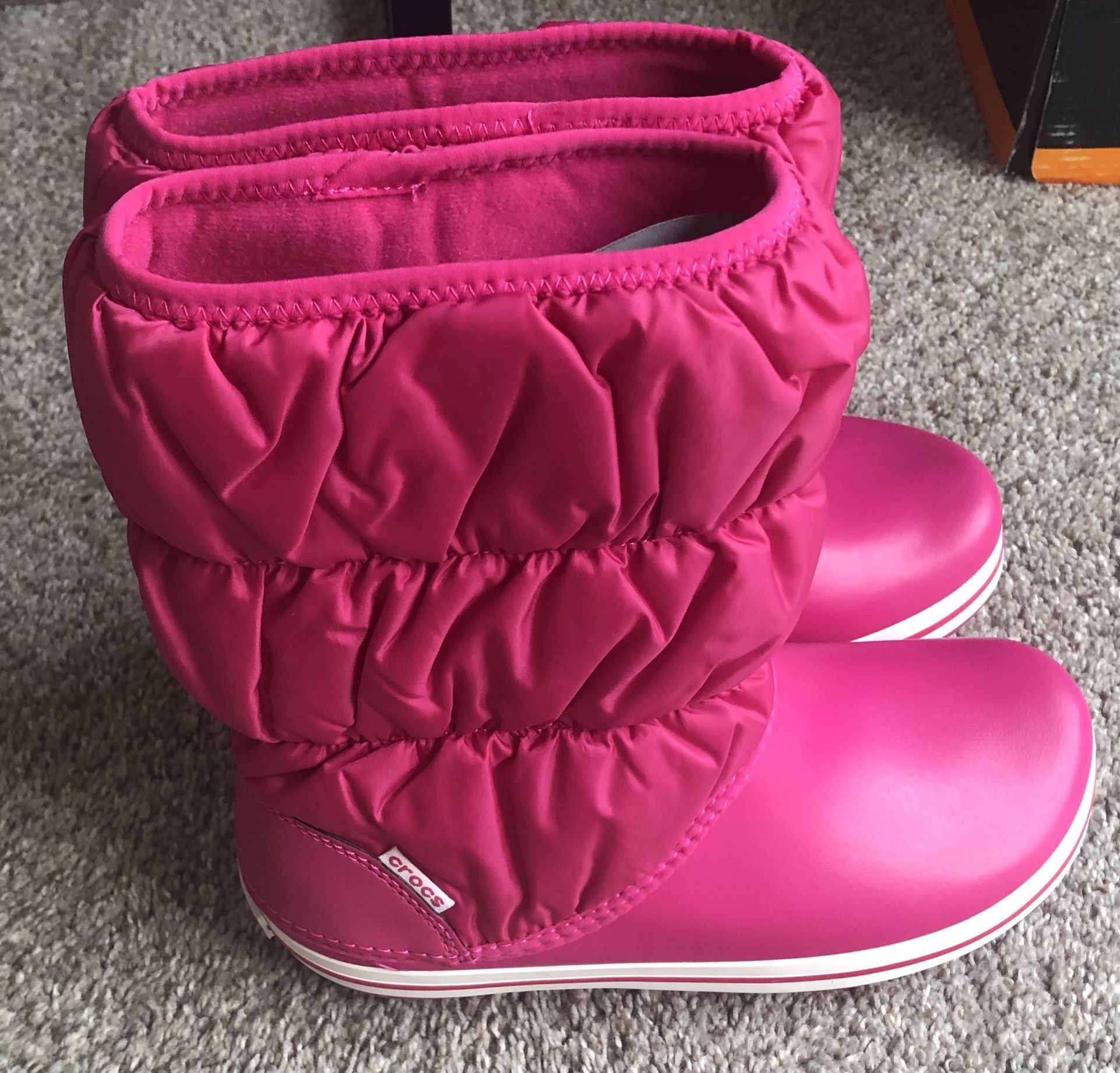 Women’s Candy Pink Winter Puff Boots (6)