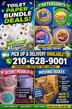 🛒 HUGE HOUSEHOLD DEALS + MOVING BOXES AVAILABLE! 🚚🧻🧼