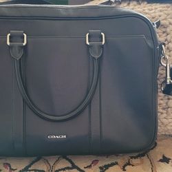 Coach Leather Briefcase Black