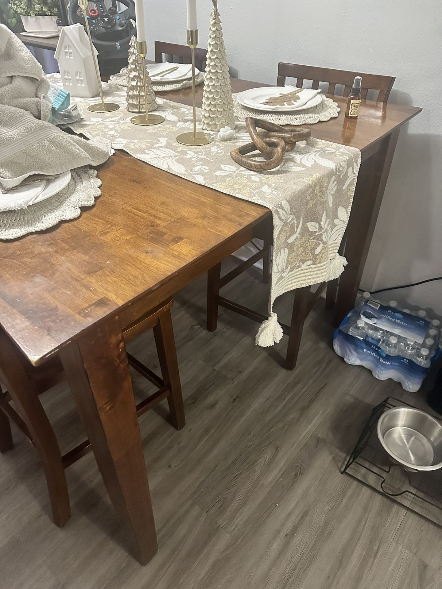 High Top Real Wood Kitchen Table Dining Room