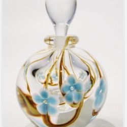 Vintage Signed Roger Gandelman Hand-Blown Art Glass Perfume Bottle –Pristine