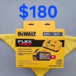 $180 Dewalt FLEXVOLT 9.0ah Battery + Fast Charger Starter Kit (20-Volt)