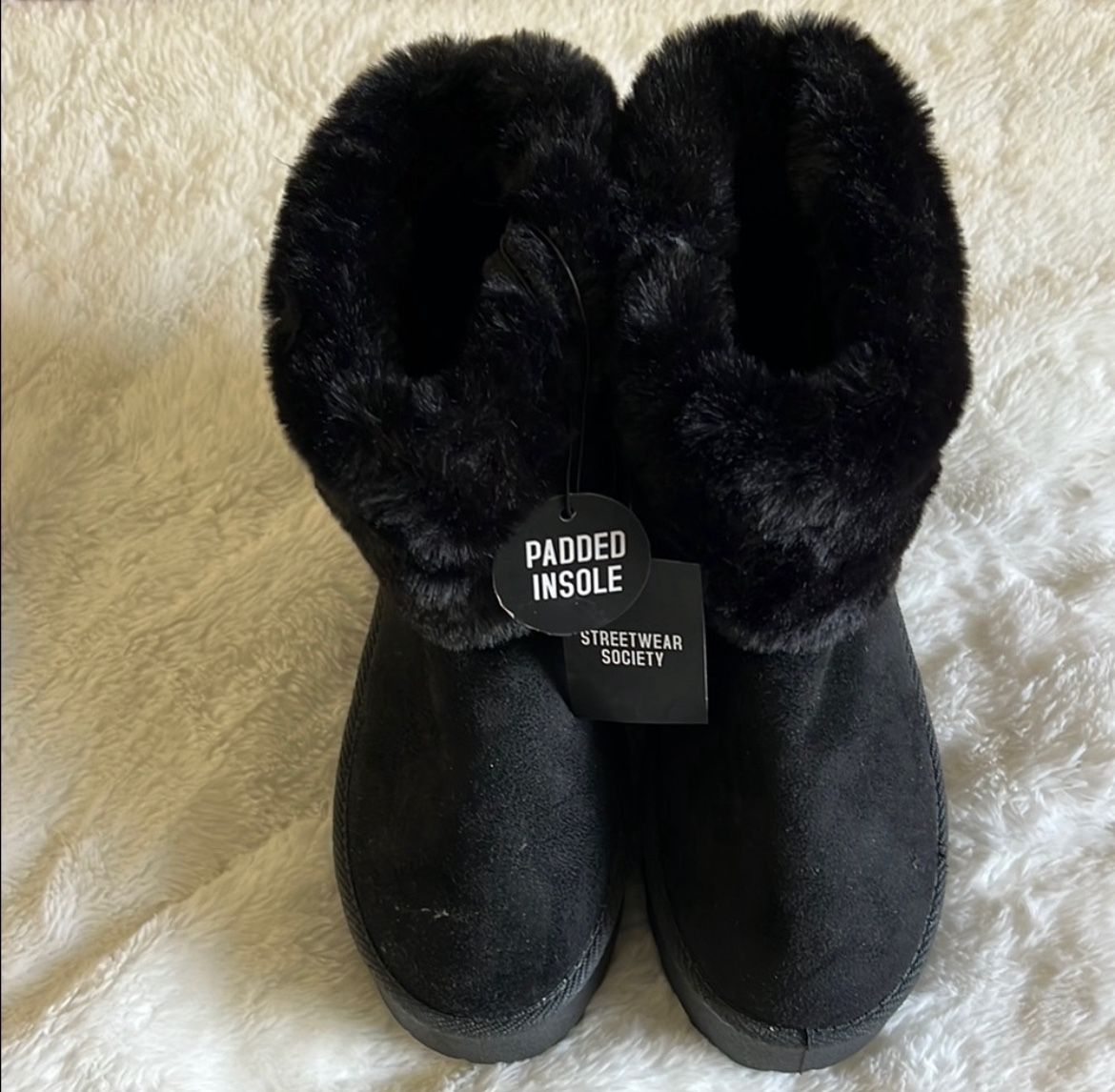 Streetwear Society Black Fur-Lined Women's Boots Size 7