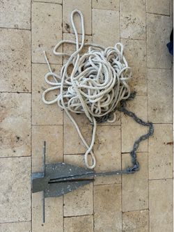 Boat Anchor with Chain & Rope – Complete Anchoring Setup