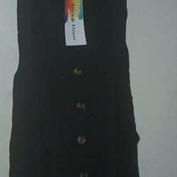Alice & Elmer Black Dress With Pockets In The Front 