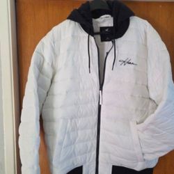 Men's Vintage Hollister Quilted White Puffer Jacket 