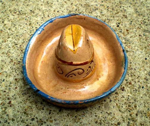 Vintage Hotel Guaymas Inn Sombrero Clay Pottery Ashtray