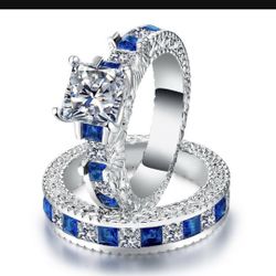 VALENTINES Day ❤️ Created Sapphire Wedding Engagement Rings  Sizes 5/6/9/10 *See My Other 800 Items *