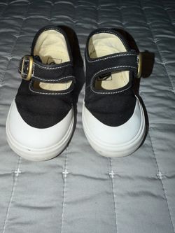 Vans Mary Jane toddlers black white shoes size 8.5