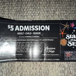 WIC Coupon for the Aquarium of the Pacific