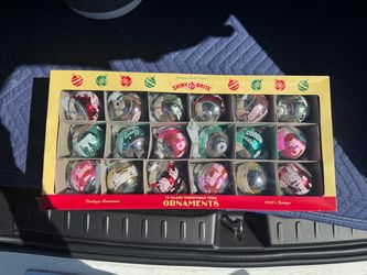 Shiny Brite Christopher Radko Glass Flocked & Stenciled Christmas Ornaments 18