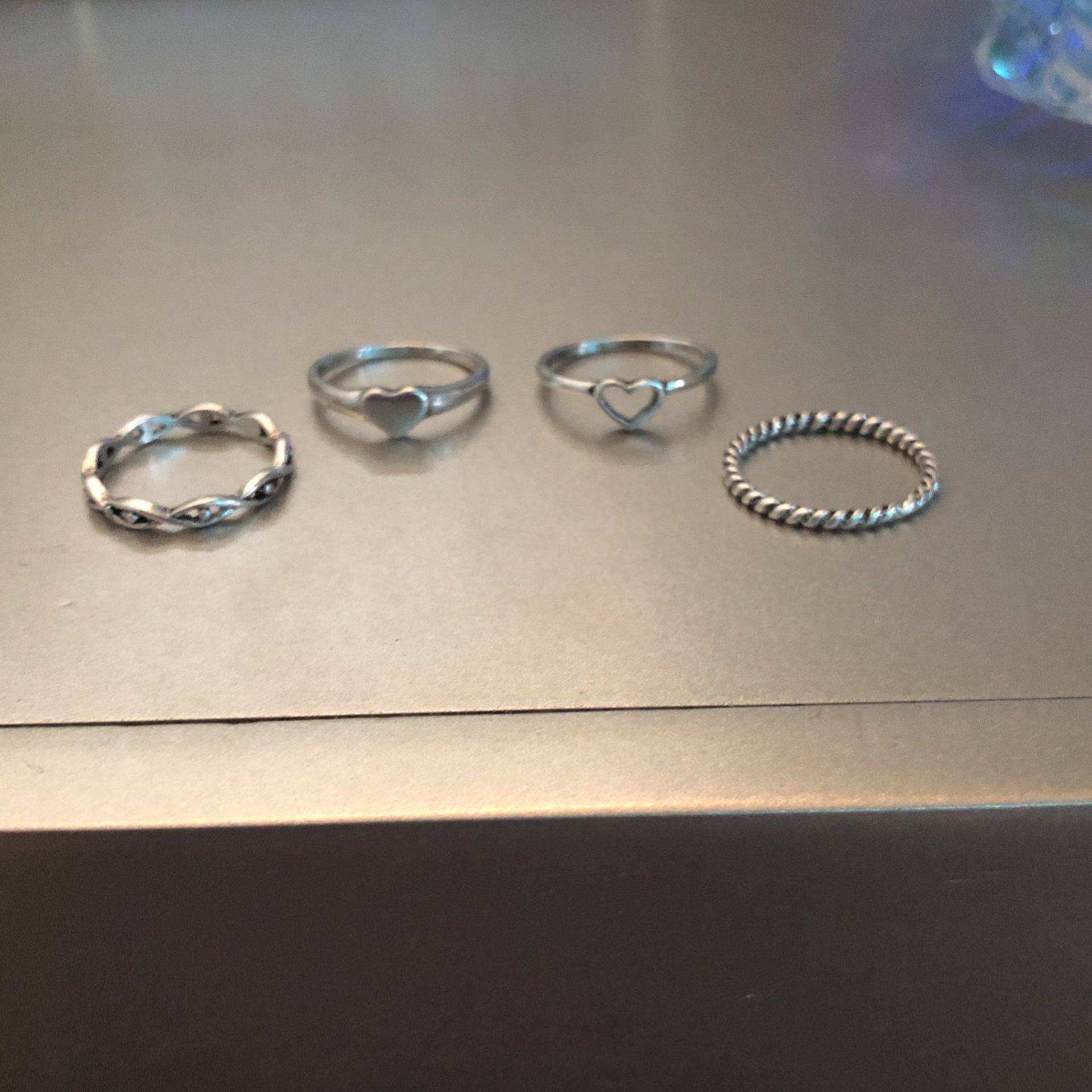 4 Silver Rings