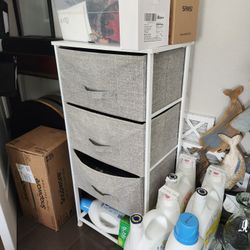 17.5" Wide 12" Deep  38" Tall White Grey Stand Storage