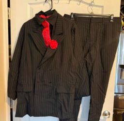 Gangster costume -XL black pinstripe suit