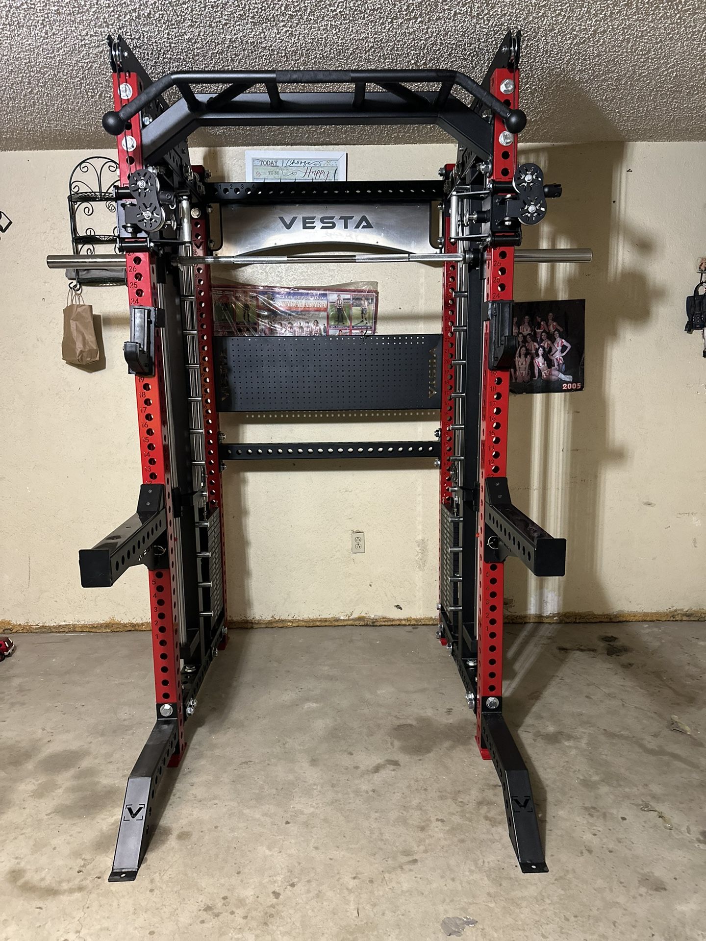 PRO SERIES Ultimate 3-1 Half Rack Functional Trainer w/Smith Machine Bar | 400lb Stack | Gym Equipment | Fitness | Commercial | Squat Rack
