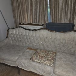 Free old couch matching chair and a recliner