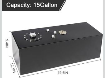 15 Gallon Fuel Cell with Cap Level Sender Street Drift Aluminum Black