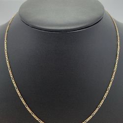14k Gold Figaro Two Tone Chain. New. 
