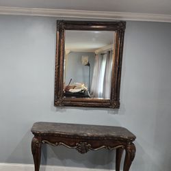 Console Table with Matching Mirror 