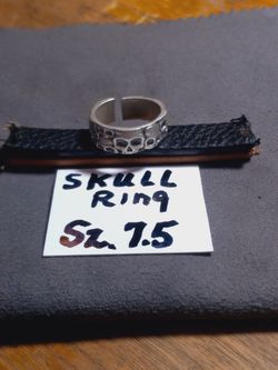 St.Silver Adjustable "Skull" Ring-7.51 Grams