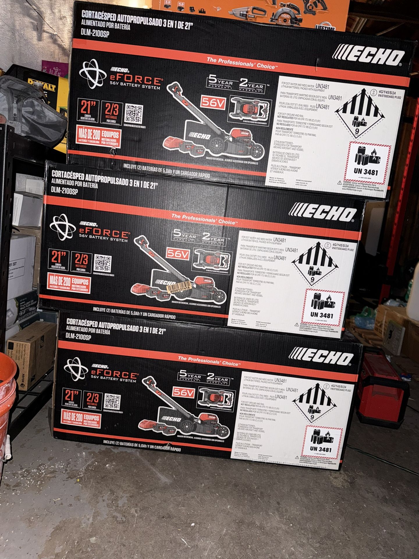 New ECHO 56V 21” Self-Propelled Lawn Mower w/ 2 Batteries & Rapid Charger