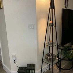 Home Decoration Floor Lamp  With 3 Glass Shelves
