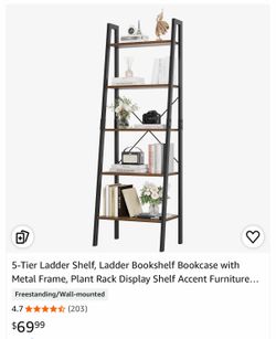 Industrial Ladder 5-tier Plant or Book Shelf