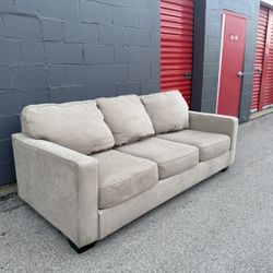 Beige Queen Sleeper Sofa – Pull-Out Bed – Free Curbside Delivery