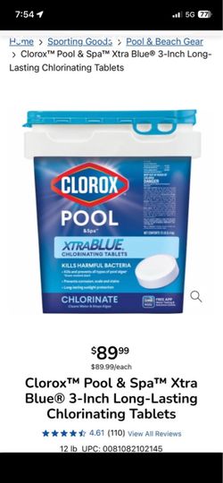 Clorox Pool & Spa Xtra Blue Chlorinating Tablets 12 lb